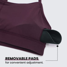 Load image into Gallery viewer, CRZ YOGA Butterluxe Womens Y Back Sports Bra - Padded Racerback Low Impact Spaghetti Thin Strap Workout Yoga Top Deep Purple
