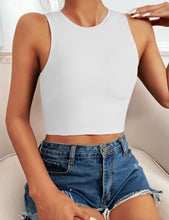 Load image into Gallery viewer, Natural Feelings Nudi Sports Bras for Women Removable Padded Yoga Tank Tops Sleeveless Fitness Workout Crop Tops A-White
