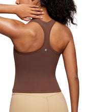 Load image into Gallery viewer, CRZ YOGA Butterluxe Racerback Workout Tank Tops for Women Sleeveless Camisole Gym Athletic Yoga Shirts Coffee Brown
