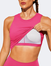 Load image into Gallery viewer, Natural Feelings Nudi Sports Bras for Women Removable Padded Yoga Tank Tops Sleeveless Fitness Workout Crop Tops Shocking Pink
