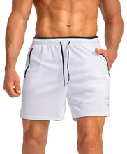 Load image into Gallery viewer, G Gradual Men's 5" Running Shorts with Zip Pockets – Quick-Dry Gym &amp; Athletic Workout Shorts in White
