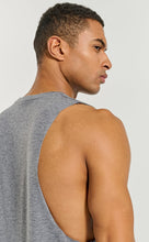Load image into Gallery viewer, Project Titan Men's Drop Arm Tank Top – Cut Off Sleeveless Gym Shirt for Weightlifting &amp; Bodybuilding in Dark Heather Grey
