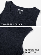 Load image into Gallery viewer, MAGCOMSEN Mens Tank Top Dry Fit Sleeveless Shirts Swim Athletic Active Gym Tank Tops Muscle Workout Shirts Summer Black

