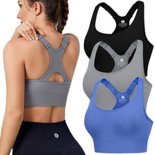 Load image into Gallery viewer, Evercute Adjustable Sports Bras for Women Racerback High Support Bras Set Padded Workout Bras Seamless Yoga Athletic Bras
