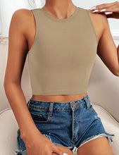 Load image into Gallery viewer, Natural Feelings Nudi Sports Bras for Women Removable Padded Yoga Tank Tops Sleeveless Fitness Workout Crop Tops Khaki
