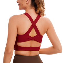 Load image into Gallery viewer, JOYSPELS Sports Bras for Women Extra Comfort Criss-Cross Back Padded Workout Tops for Women Medium Support
