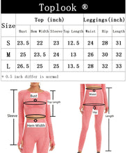 Load image into Gallery viewer, Toplook Women Seamless Workout Outfits Athletic Set Leggings + Long Sleeve Top 2 Pieces(Gray Blue)
