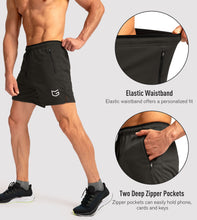 Load image into Gallery viewer, G Gradual Men's 5" Running Shorts with Zip Pockets – Quick-Dry Gym &amp; Athletic Workout Shorts in Olive Green
