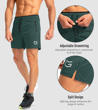 Load image into Gallery viewer, G Gradual Men's 5" Running Shorts with Zip Pockets – Quick-Dry Gym &amp; Athletic Workout Shorts in Army Green
