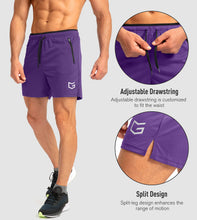 Load image into Gallery viewer, G Gradual Men's 5" Running Shorts with Zip Pockets – Quick-Dry Gym &amp; Athletic Workout Shorts in Purple
