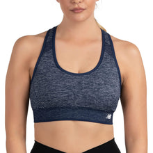 Load image into Gallery viewer, New Balance Women's Seamless MID Impact Heather Keyhole Sport Bra with Removable Pads, Pigment
