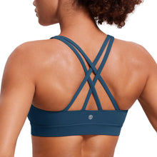 Load image into Gallery viewer, CRZ YOGA Women's Strappy Sports Bras Fitness Workout Padded Yoga Criss Cross Back Cami French Navy
