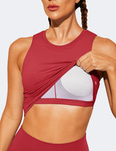 Load image into Gallery viewer, Natural Feelings Nudi Sports Bras for Women Removable Padded Yoga Tank Tops Sleeveless Fitness Workout Crop Tops Wine
