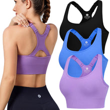 Load image into Gallery viewer, Evercute Adjustable Sports Bras for Women Racerback High Support Bras Set Padded Workout Bras Seamless Yoga Athletic Bras
