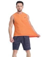 Load image into Gallery viewer, EZRUN Men's Tank Tops Quick Dry Workout Muscle Sleeveless Shirts Summer Gym Athletic Shirt for Swim Beach Running Orange
