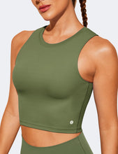 Load image into Gallery viewer, Natural Feelings Nudi Sports Bras for Women Removable Padded Yoga Tank Tops Sleeveless Fitness Workout Crop Tops Grey Olive
