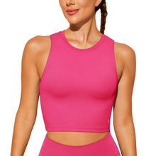 Load image into Gallery viewer, Natural Feelings Nudi Sports Bras for Women Removable Padded Yoga Tank Tops Sleeveless Fitness Workout Crop Tops Shocking Pink
