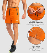 Load image into Gallery viewer, G Gradual Men's 5" Running Shorts with Zip Pockets – Quick-Dry Gym &amp; Athletic Workout Shorts in Orange
