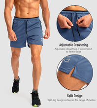 Load image into Gallery viewer, G Gradual Men's 5" Running Shorts with Zip Pockets – Quick-Dry Gym &amp; Athletic Workout Shorts in Dusty Blue
