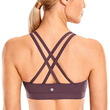 Load image into Gallery viewer, CRZ YOGA Women's Strappy Sports Bras Fitness Workout Padded Yoga Criss Cross Back Cami Arctic Plum
