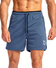 Load image into Gallery viewer, G Gradual Men's 5" Running Shorts with Zip Pockets – Quick-Dry Gym &amp; Athletic Workout Shorts in Dusty Blue
