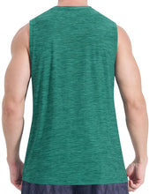 Load image into Gallery viewer, EZRUN Men's Tank Tops Quick Dry Workout Muscle Sleeveless Shirts Summer Gym Athletic Shirt for Swim Beach Running Green
