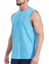 Load image into Gallery viewer, EZRUN Men's Tank Tops Quick Dry Workout Muscle Sleeveless Shirts Summer Gym Athletic Shirt for Swim Beach Running Light Blue
