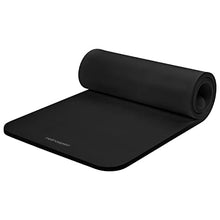 Load image into Gallery viewer, Retrospec Solana Yoga Mat 1" Thick w/Nylon Strap for Men &amp; Women - Non Slip Exercise Mat for Home Yoga, Pilates, Stretching, Floor &amp; Fitness Workouts - Black
