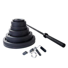 Load image into Gallery viewer, 300lb. Cast Iron Olympic Weight Set with 7' Olympic bar and collars - The Home Fitness Corp
