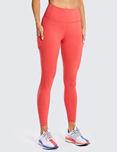 Load image into Gallery viewer, CRZ YOGA Women's Naked Feeling Workout Leggings 25 Inches - High Waisted Yoga Pants with Side Pockets Brick Rose
