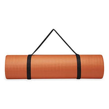 Load image into Gallery viewer, Gaiam Essentials Thick Yoga Mat Fitness &amp; Exercise Mat with Easy-Cinch Carrier Strap, Orange, 72""L X 24""W X 2/5 Inch Thick-10mm
