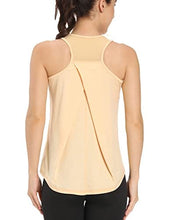 Load image into Gallery viewer, Aeuui Workout Tops for Women Mesh Racerback Tank Yoga Shirts Gym Clothes Yellow
