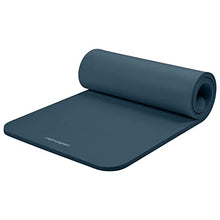 Load image into Gallery viewer, Retrospec Solana Yoga Mat 1" Thick w/Nylon Strap for Men &amp; Women - Non Slip Exercise Mat for Home Yoga, Pilates, Stretching, Floor &amp; Fitness Workouts - Ocean Blue
