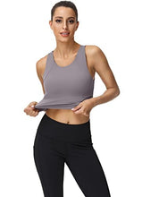 Load image into Gallery viewer, High Neck Sports Bra for Women Longline Full Coverage Sports Bras Medium Impact Padded Workout Crop Tops for Yoga Gym
