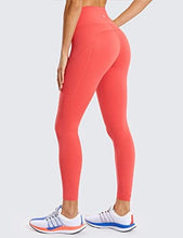 Load image into Gallery viewer, CRZ YOGA Women's Naked Feeling Workout Leggings 25 Inches - High Waisted Yoga Pants with Side Pockets Brick Rose
