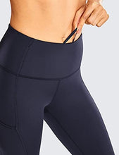 Load image into Gallery viewer, CRZ YOGA Women's Naked Feeling Workout Leggings 25 Inches - High Waisted Yoga Pants with Side Pockets Navy
