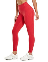 Load image into Gallery viewer, CRZ YOGA Women's Naked Feeling Workout Leggings 25 Inches - High Waisted Yoga Pants with Side Pockets Crimson

