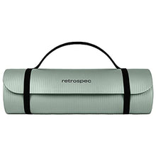 Load image into Gallery viewer, Retrospec Solana Yoga Mat 1" Thick w/Nylon Strap for Men &amp; Women - Non Slip Exercise Mat for Home Yoga, Pilates, Stretching, Floor &amp; Fitness Workouts - Sage
