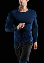 Load image into Gallery viewer, ATHLIO Men's UPF 50+ Long Sleeve Compression Shirts, Water Sports Rash Guard Base Layer, Athletic Workout Shirt, 3pack Black/Charcoal/Navy
