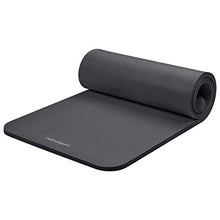 Load image into Gallery viewer, Retrospec Solana Yoga Mat 1" Thick w/Nylon Strap for Men &amp; Women - Non Slip Exercise Mat for Home Yoga, Pilates, Stretching, Floor &amp; Fitness Workouts - Graphite
