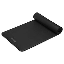 Load image into Gallery viewer, Gaiam Essentials Thick Yoga Mat Fitness &amp; Exercise Mat with Easy-Cinch Carrier Strap, Black, 72"L X 24"W X 2/5 Inch Thick
