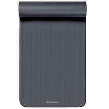 Load image into Gallery viewer, Retrospec Solana Yoga Mat 1" Thick w/Nylon Strap for Men &amp; Women - Non Slip Exercise Mat for Home Yoga, Pilates, Stretching, Floor &amp; Fitness Workouts - Graphite
