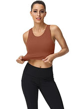 Load image into Gallery viewer, High Neck Sports Bra for Women Longline Full Coverage Sports Bras Medium Impact Padded Workout Crop Tops for Yoga Gym
