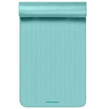 Load image into Gallery viewer, Retrospec Solana Yoga Mat 1" Thick w/Nylon Strap for Men &amp; Women - Non Slip Exercise Mat for Home Yoga, Pilates, Stretching, Floor &amp; Fitness Workouts - Blue Ridge
