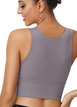 Load image into Gallery viewer, High Neck Sports Bra for Women Longline Full Coverage Sports Bras Medium Impact Padded Workout Crop Tops for Yoga Gym
