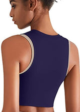 Load image into Gallery viewer, High Neck Sports Bra for Women Longline Full Coverage Sports Bras for Yoga Gym Medium Impact Padded Workout Crop Tops
