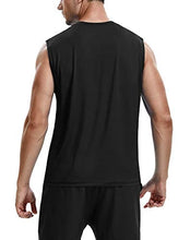 Load image into Gallery viewer, Roadbox Workout Sleeveless Shirts for Men Athletic Gym Basketball Quick Dry Muscle Tank Tops (Black+Grey+Dark Navy, S)
