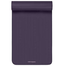 Load image into Gallery viewer, Retrospec Solana Yoga Mat 1" Thick w/Nylon Strap for Men &amp; Women - Non Slip Exercise Mat for Home Yoga, Pilates, Stretching, Floor &amp; Fitness Workouts - Eggplant
