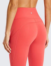 Load image into Gallery viewer, CRZ YOGA Women's Naked Feeling Workout Leggings 25 Inches - High Waisted Yoga Pants with Side Pockets Brick Rose
