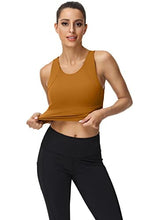 Load image into Gallery viewer, High Neck Sports Bra for Women Longline Full Coverage Sports Bras Medium Impact Padded Workout Crop Tops for Yoga Gym
